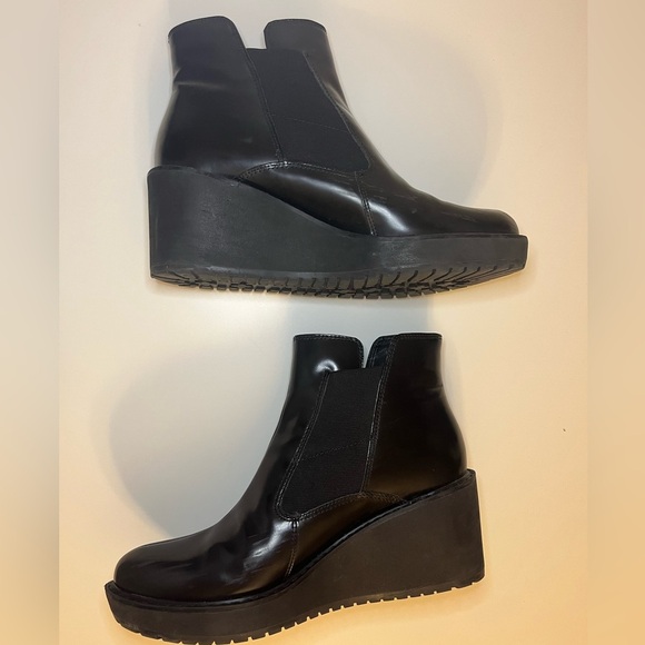 Clarks Marcelle Game, Black Ankle Wedge Booties - Picture 15 of 16